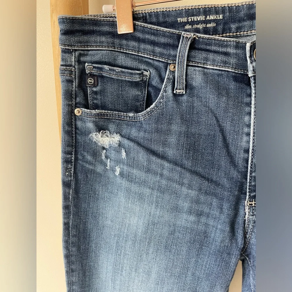 AG Adriano Goldschmied The Stevie Ankle Slim Straight Mid Rise Denim Jeans 29R
